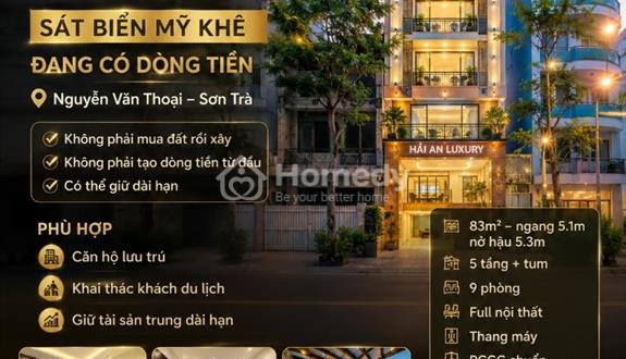 Bán tòa căn hộ Nguyễn Văn Thoại Sơn Trà Đà Nẵng — 83m² — 9 phòng — sát biển Mỹ Khê — có dòng tiền