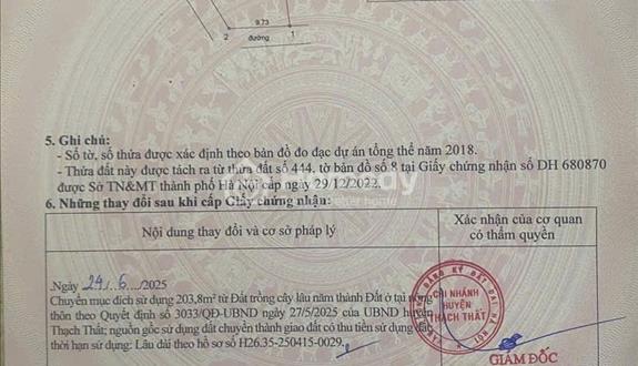 Chính chủ kẹt tiền cần bán gấp lô 2 mặt tiền thổ cư 100% ngay KCN Hoà Lạc, DT 304m2. LH 0972213***
