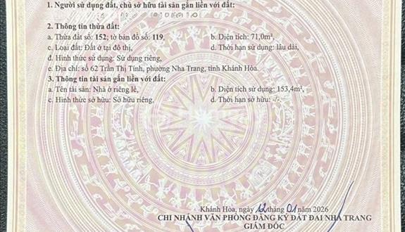 SỐC! Nhà khu Bàn Cờ Nha Trang giảm từ 8,7 tỷ xuống 7,5 tỷ – Ô tô đỗ cửa!