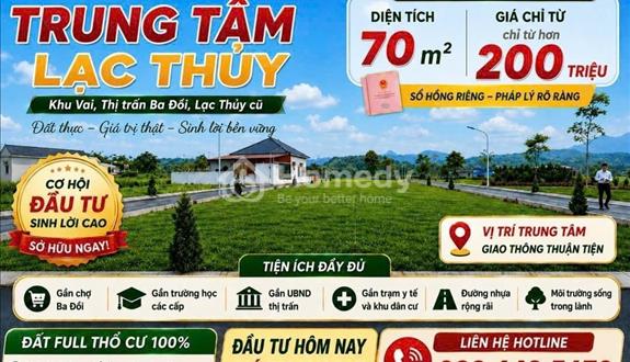 Với hơn 200 triệu, có ngay lô đất full ONT tại trung tâm Lạc Thủy, Hòa Bình