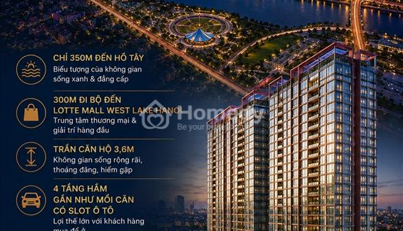 Bán căn hộ 3PN - 110m2 - Celestine Westlake - View Hồ Tây - Trần cao 3.6m - Slot Ô tô - 0979621***