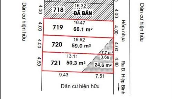 Bán 5 lô F0 ngay chợ Hiệp Bình. Chỉ từ 4.4 tỷ/lô