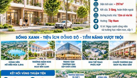 bán căn np26-29 vsip nghệ an – 158m², sàn ~297m², đường 12m