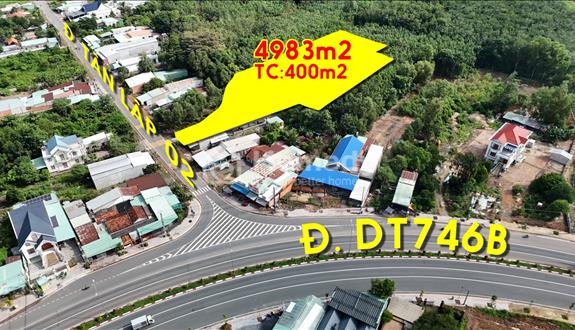 Chính chủ cần bán 4983m2 sẵn 400m2 thổ cư giá 12.96 tỷ phường Tân Uyên, HCM