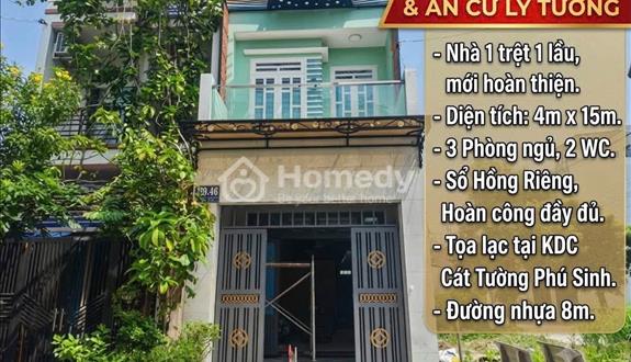 Nhà sổ hồng riêng hoàn công chuẩn chỉnh giáp Hóc Môn (4x15) | KDC Cát Tường Phú Sinh