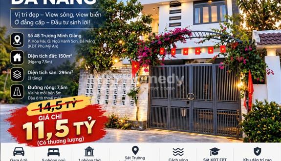 HIẾM! Chính Chủ Bán Gấp Biệt Thự Biển Đà Nẵng Giá Chỉ 11,5 tỷ