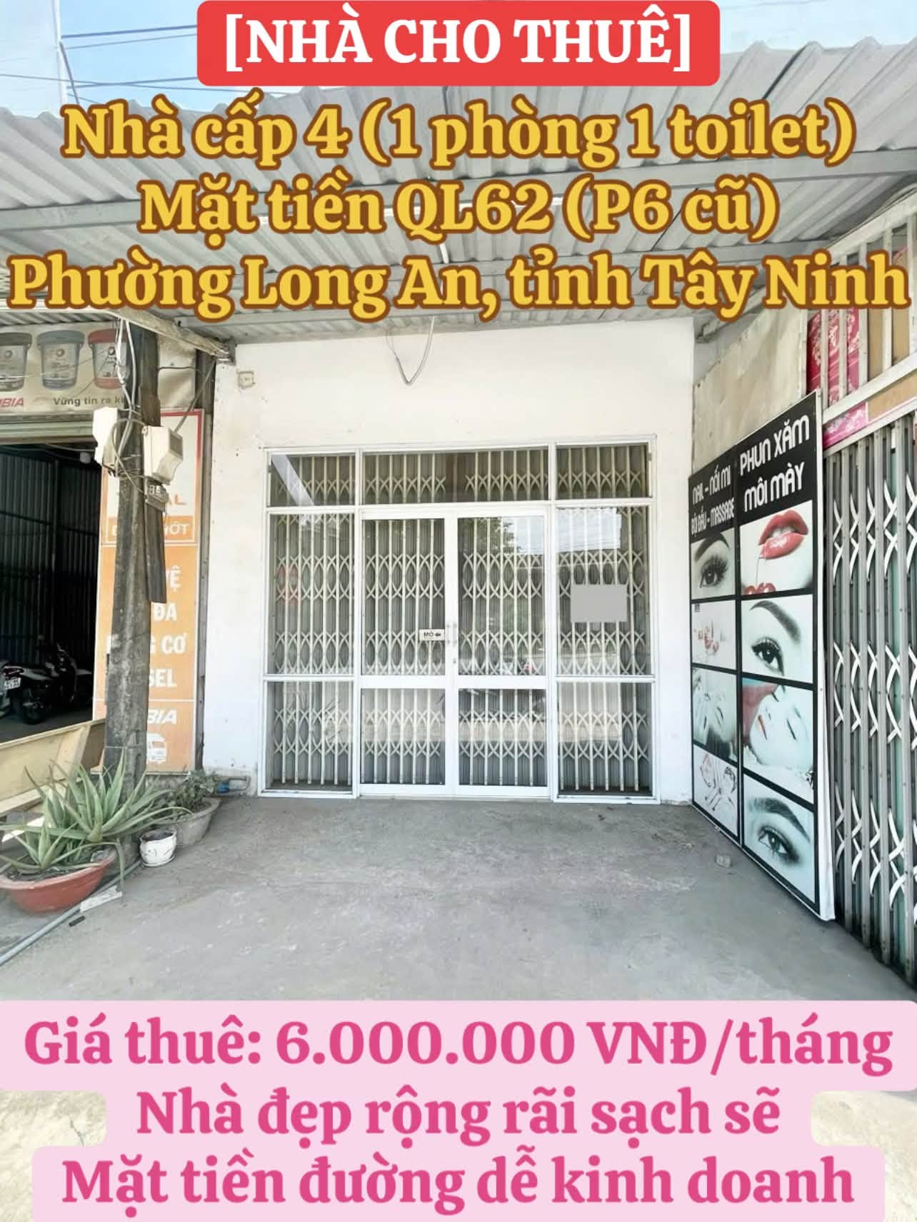 🏡[NHÀ CHO THUÊ] – MẶT TIỀN Ô TÔ (P6 CŨ)
