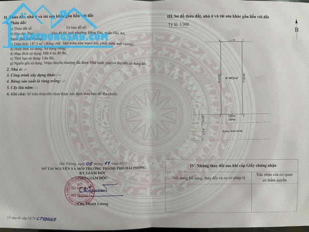 Bán lô đất biệt thự DT 187 M Đằng Hải Hải An