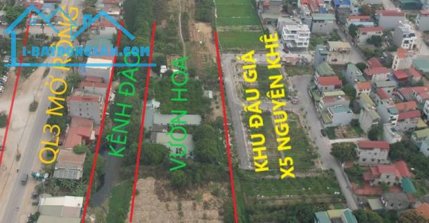 Bán đất đấu giá X5 Nguyên Khê Đông Anh nằm sát dự án bờ kè sông đào QL3