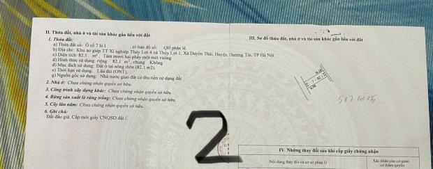 BÁN 80M*MT5M ĐẤT ĐẤU TRÚNG GIÁ XÃ DUYÊN THÁI - NGỌC HỒI PHÂN LÔ-ÔTÔ CHỈ 9.5 TỶ
