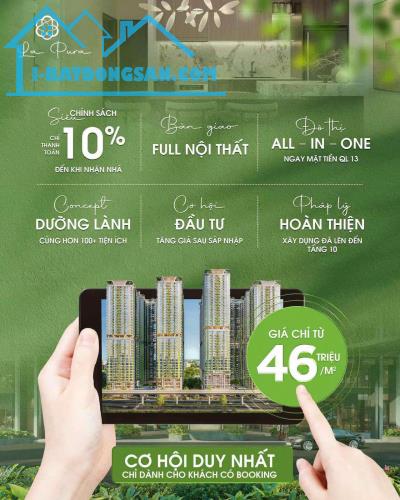 Căn hộ hạng san MT đường QL13,thanh toán 10% đến nhận nhà,full nội thất cao cấp
