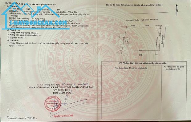 Bán Đất Lô Góc 2057m2 Mặt Tiền Đường Lê Hồng Phong, Thị Trấn Ngãi Giao, Huyện Châu Đức