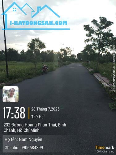 Lô đất full thổ 100m2 đường Hoàng Phan Thái gần chợ Bình Chánh