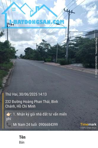 Lô đất full thổ 100m2 đường Hoàng Phan Thái gần chợ Bình Chánh