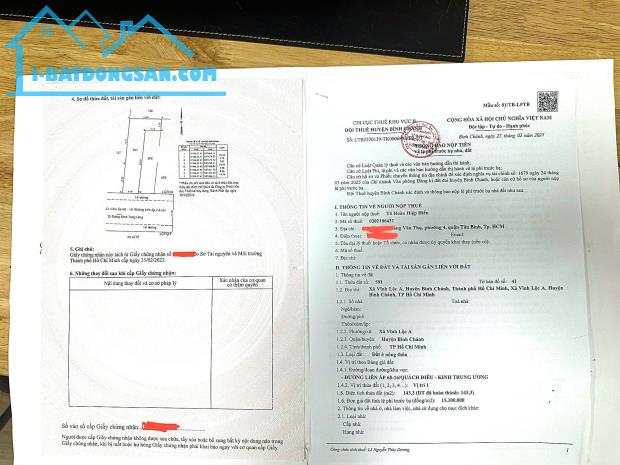 Bán đất mặt tiền đường Liên ấp 2-6, xã Vĩnh Lộc A, Bình Chánh