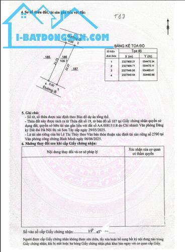 Lô đất 110m2 siêu đẹp 2 mặt đường gần QL21 mở rộng và CNC và FPT Hoà Lạc