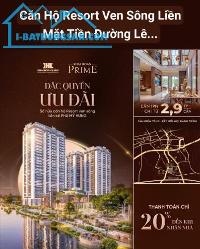 Căn hộ ven sông-Thanh toán 580tr nhận nhà-Khải Hoàn Prime