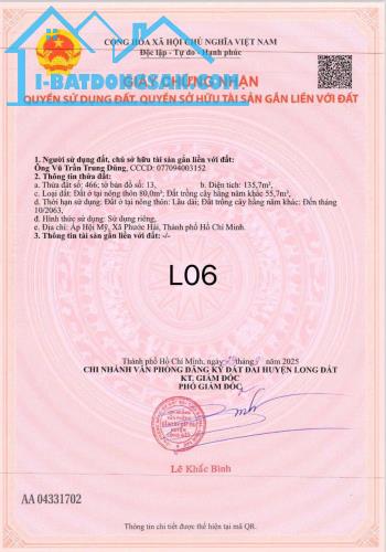 CHỈ CÒN 1 LÔ ĐẤT 800TR VEN BIỂN NGAY TRUNG TÂM THỊ TRẤN PHƯỚC HẢI, BRVT.