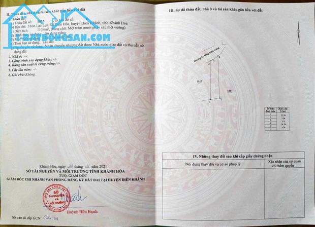 Bán đất Diên Hoà thôn Lạc Lợi full thổ sau cây xăng Hưng Thịnh đi vào - đường nhựa thông