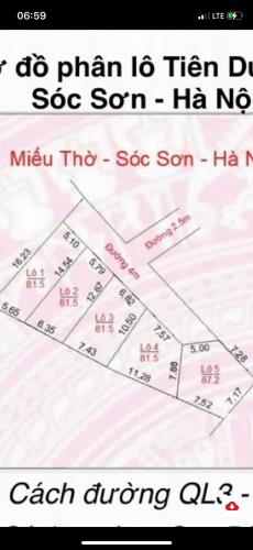 💥HOT HOT! LÔ ĐẸP 82M² TIÊN DƯỢC _ SÓC SƠN – GẦN QL3 & TRƯỜNG CAO ĐẲNG AN NINH