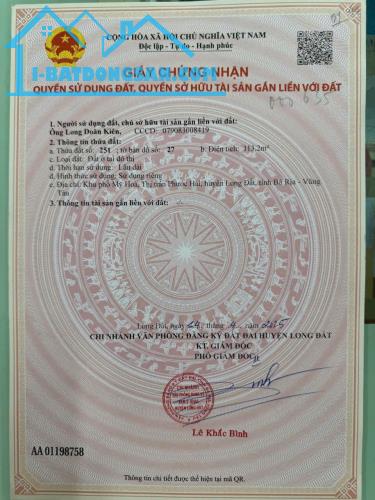 CẦN BÁN GẤP LÔ ĐẤT F0 SIÊU HIẾM 112M2 CHỈ VỚI 950TR TẠI PHƯỚC HẢI TP HỒ CHÍ MINH.