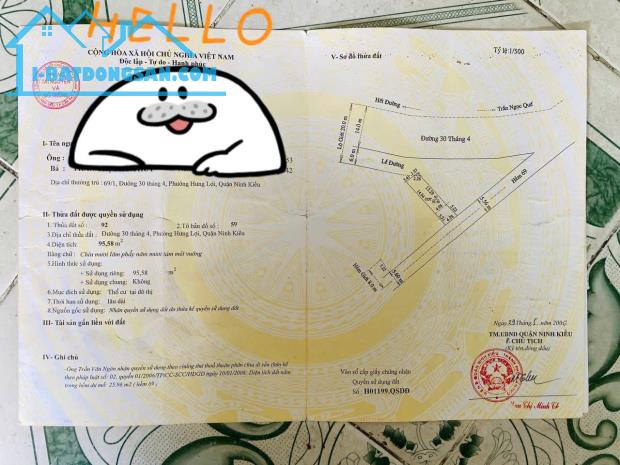Nhà trệt 2 mặt tiền đường 30 tháng 4, Tân An mới, Cần Thơ - 13 tỷ