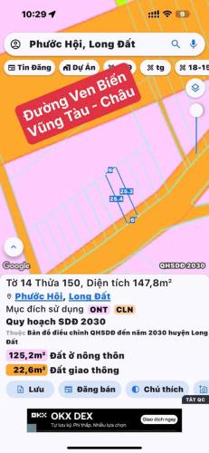 CẦN BÁN GẤP 1 LÔ ĐẤT 147M2 CHỈ VỚI 1TY250 NGAY PHƯỚC HẢI TP HỒ CHÍ MINH .