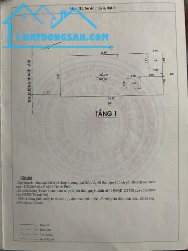 Bán nhà mặt tiền Thạch Lam, Tân Phú: 11 x 27, giá 65 tỷ.