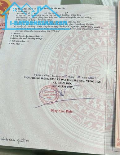 CẦN CẮT LỖ LÔ ĐẤT CHỦ NGỘP 423M2 CHỈ VỚI 2 TỶ 950 TRIỆU GẦN BIỂN LỘC AN BRVT