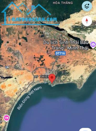 Đất ven Biển-Xã Hòa Thắng-1.000m²,có 300m2TC,mặt tiền Nhựa 15m-Giá 5,4 tỷ