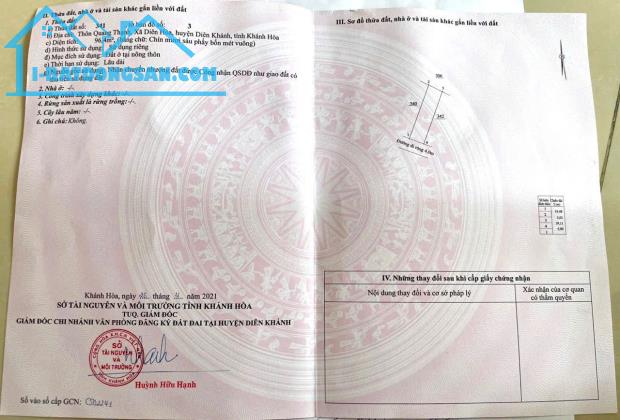 Bán đất Diên Hoà thôn Quang Thạnh giá rẻ full thổ cư gần Tỉnh Lộ 2