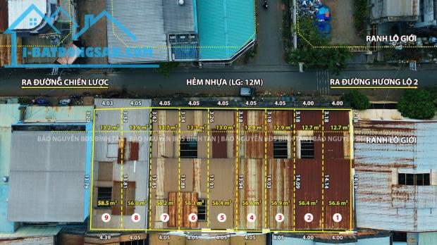 Bán Đất Phân Lô Bình Tân 9 Lô 72m2 Đường Hương Lộ 2 Gần Tên Lửa Giá Tốt 5,3 Tỷ SHR