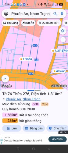Bán 8,6 sào mặt tiền Hùng Vương, Nhơn Trạch