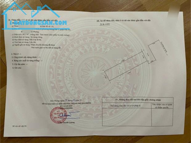 Bán lô đất TĐC Tasa DT 89,3 M Đông Hải Hải An