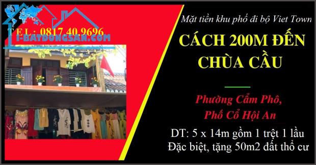 Cơ hội đầu tư nhà phố 5 x 14m trung tâm phố cổ Hội An