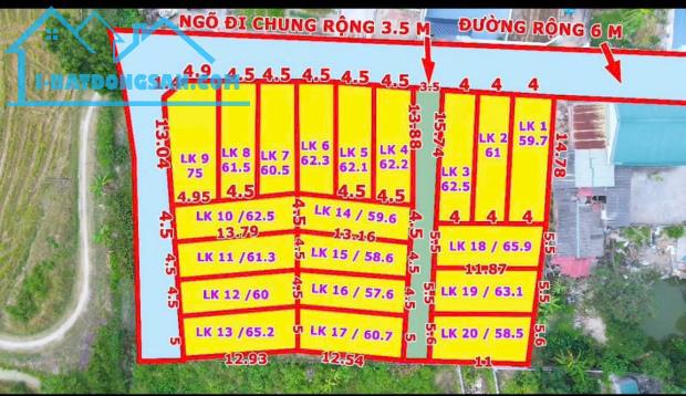 Bán đất Mỹ Hào Hưng Yên ô tô 65m mt5.5 Sổ vuông chỉ 1ty2 TL 0961503168