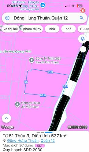 ĐẤT MẶT TIỀN SÔNG THAM LƯƠNG CẦN BÁN - NGUYỄN VĂN QUÁ - 3551M2 - GIÁ CHỈ 38TR/1M