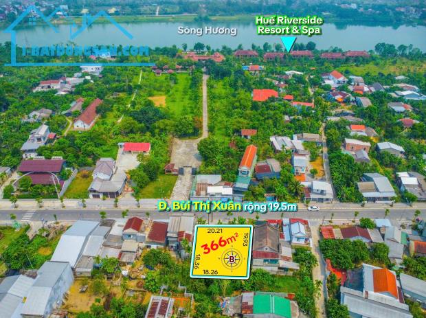 MẶT TIỀN BÙI THỊ XUÂN 19.5M - NGANG 20M CỰC HIẾM - TẦM VIEW SÔNG HƯƠNG ĐẮC ĐỊA