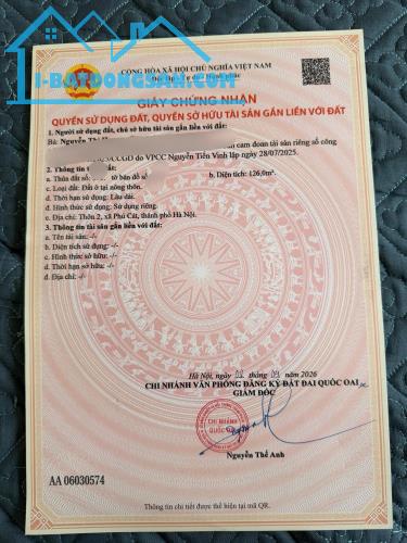 Bán 2 lô đất thôn 2 phú cát hoà lạc giá tốt