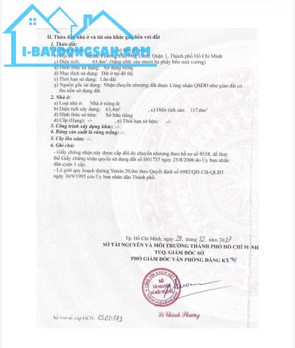 BÁN NHÀ MẶT TIỀN ĐƯỜNG YERSIN , P. BẾN THÀNH, Q1.DT:4X16,GIÁ:45 TỶ