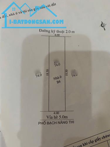 Bán căn nhà 4 tầng mặt phố Bạch Năng Thi, Đông Nam Cường, TP HD, 74m2, mt 4m, 4 ngủ