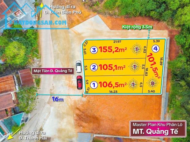 BÁN ĐẤT 105,2M2 MẶT TIỀN ĐƯỜNG QUẢNG TẾ, GẦN ĐÀO TẤN, PHƯỜNG THỦY XUÂN, TP HUẾ_CHỈ 2,69 TỶ