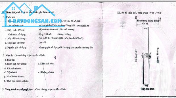 CẦN BÁN ĐẤT MẶT ĐƯỜNG HÀNG TỔNG – HẢI AN, HẢI PHÒNG VỊ TRÍ KINH DOANH ĐẸP