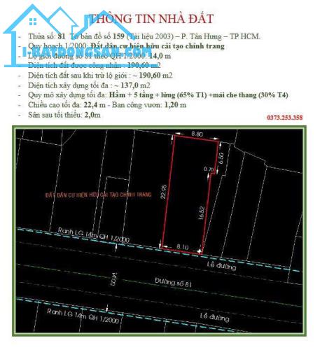 Nhà 8,1x23m NH CN 191m2 Đường 81 Phường Tân Quy Q7. giá tốt