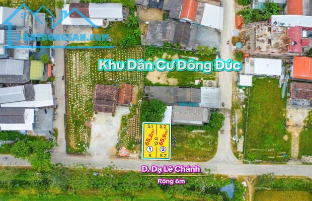 BÁN 2 LÔ LIỀN KỀ MẶT TIỀN ĐƯỜNG DẠ LÊ CHÁNH, PHƯỜNG VỸ DẠ, TP HUẾ, CHỈ 1,43 TỶ/LÔ