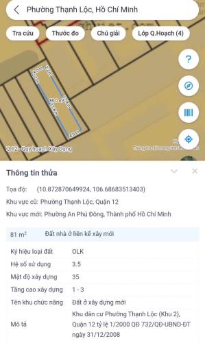 Bán đất đường nhựa xe hơi Thạnh Lộc 19, P. Thạnh Lộc, Quận 12