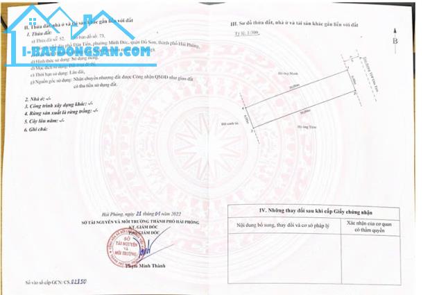Bán lô đất siêu phẩm mặt đường Minh Tiến, Nam Đồ Sơn, Hải Phòng - Diện tích : 360m2