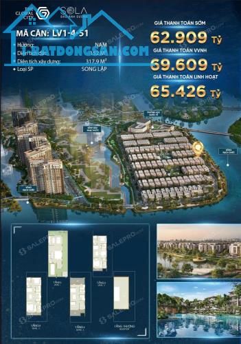 DUY NHẤT 1 CĂN SONG LẬP KẾ GÓC SÁT SÔNG HƯỚNG NAM THE GLOBAL CITY