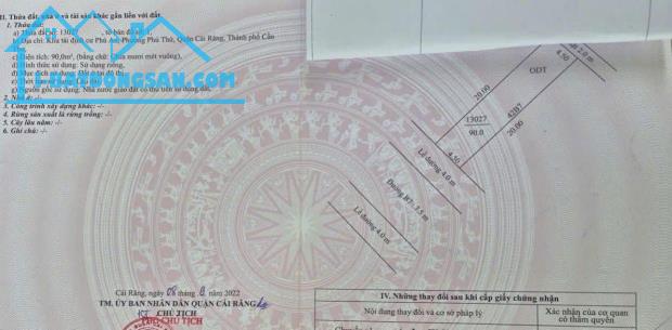 Bán Nền đẹp 42 B7 KDC Phú An, P. Hưng Phú, Cần Thơ. LH 0949946604 QUÝ