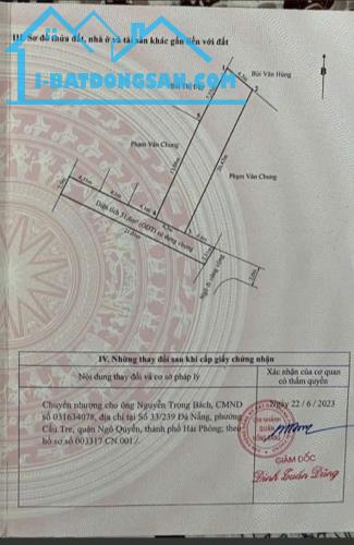 BÁN LÔ ĐẤT 92M2, 4,3x20,4m TRONG NGÕ, ĐƯỜNG CAM LỘ, HÙNG VƯƠNG, HỒNG BÀNG